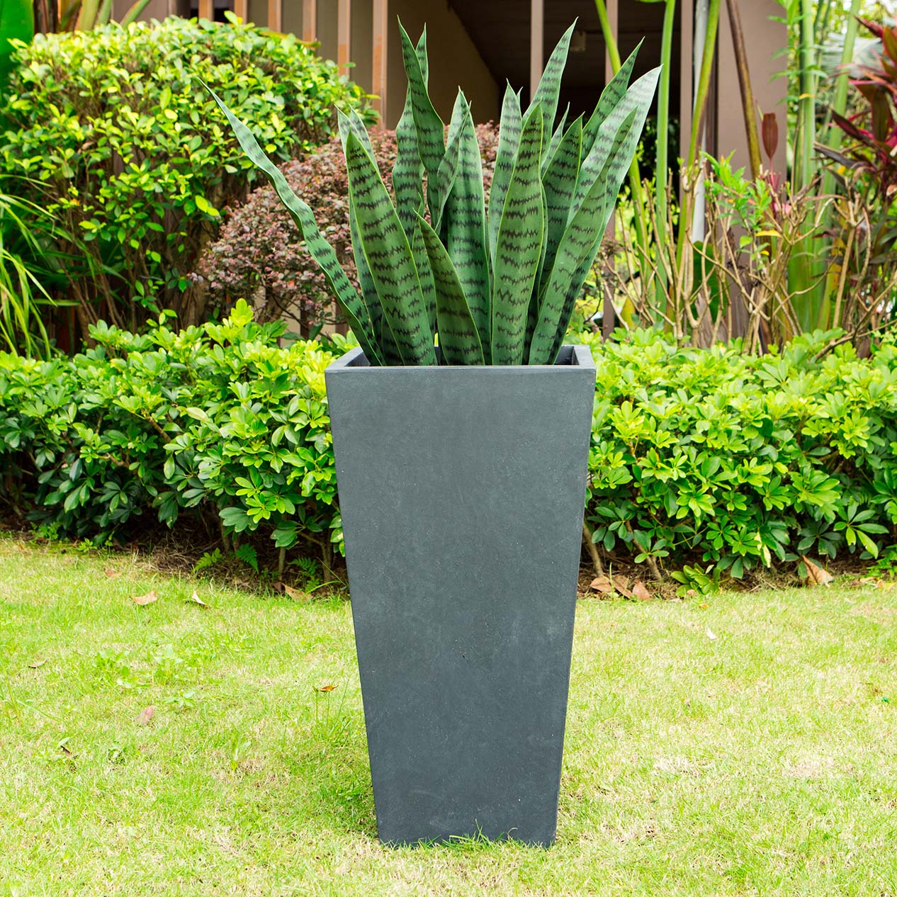 outdoor tall decor concrete planters