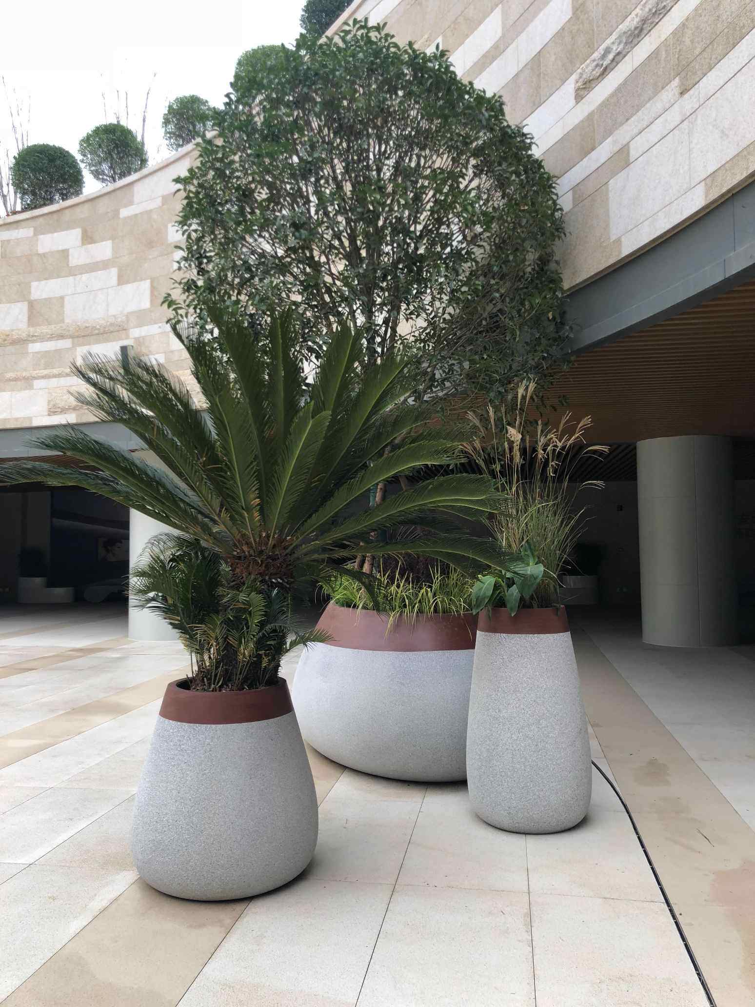 Ronglin GRC Planters in Garden Arrangement