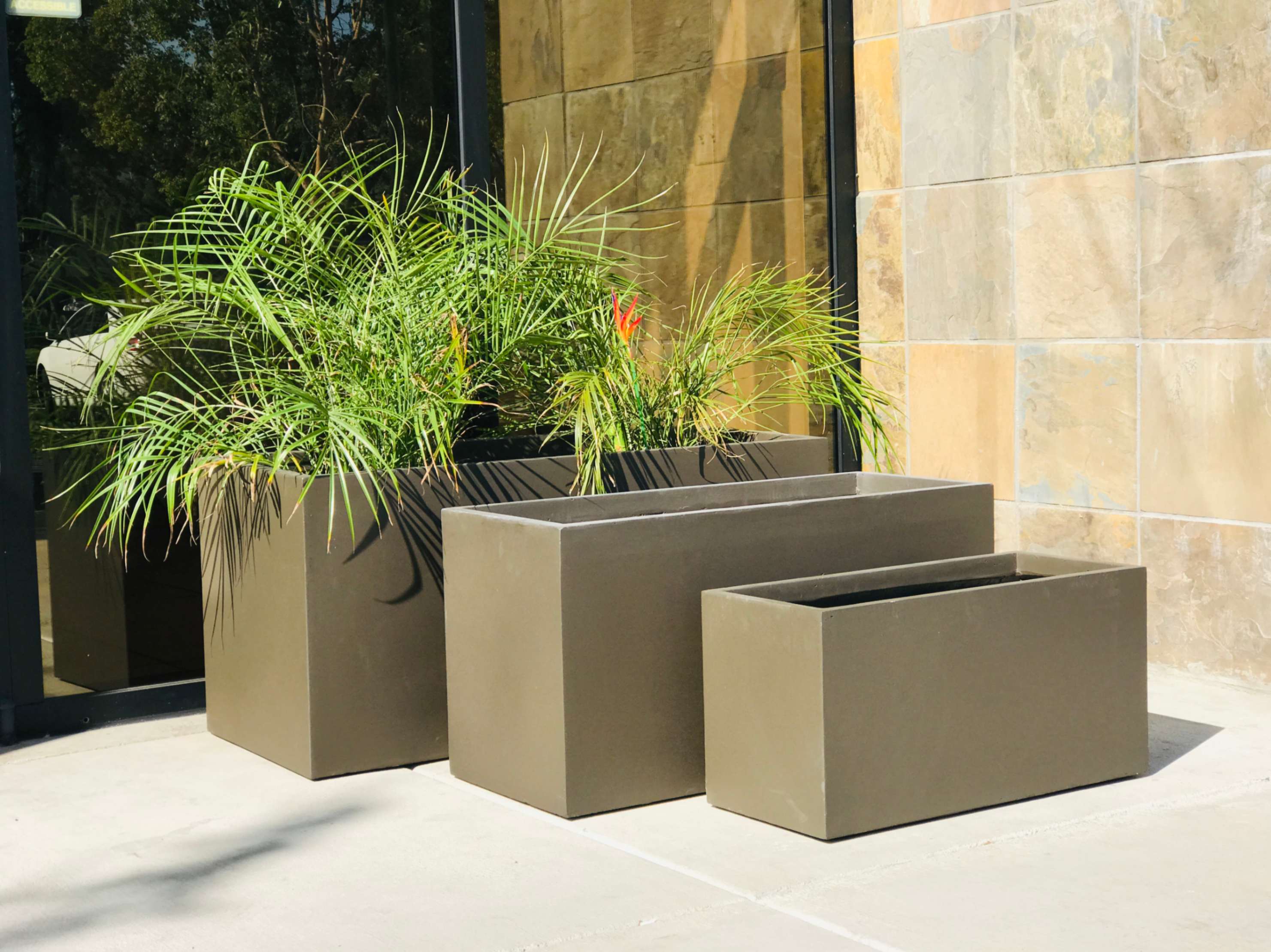 large concrete planters