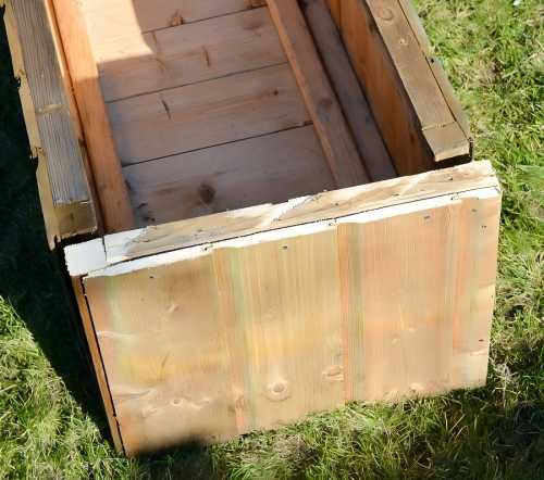 old used wood planter